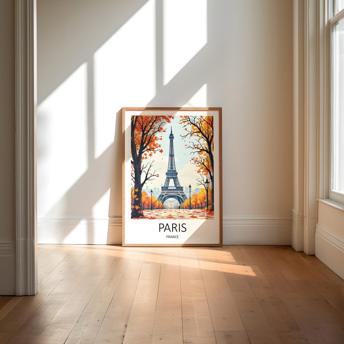 Paris France Eiffel Tower Framed by Golden Autumn Leaves Poster - Image 6