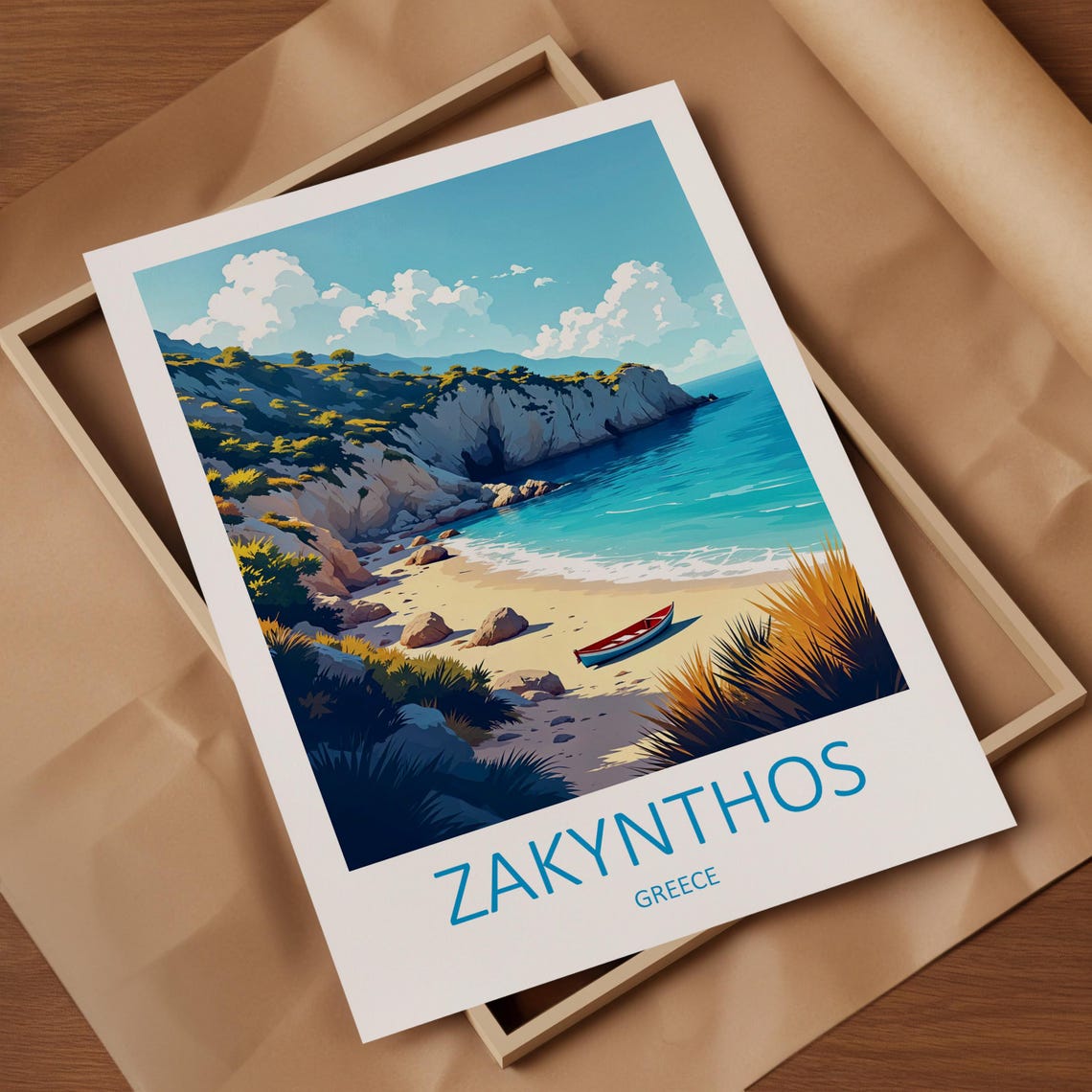 Zakynthos Print Zakynthos Wall Art Zante Print Holiday Wall Art Gift Travel Wall Art Greece Poster Greece Travel Print Greek Wall Art - Image 4