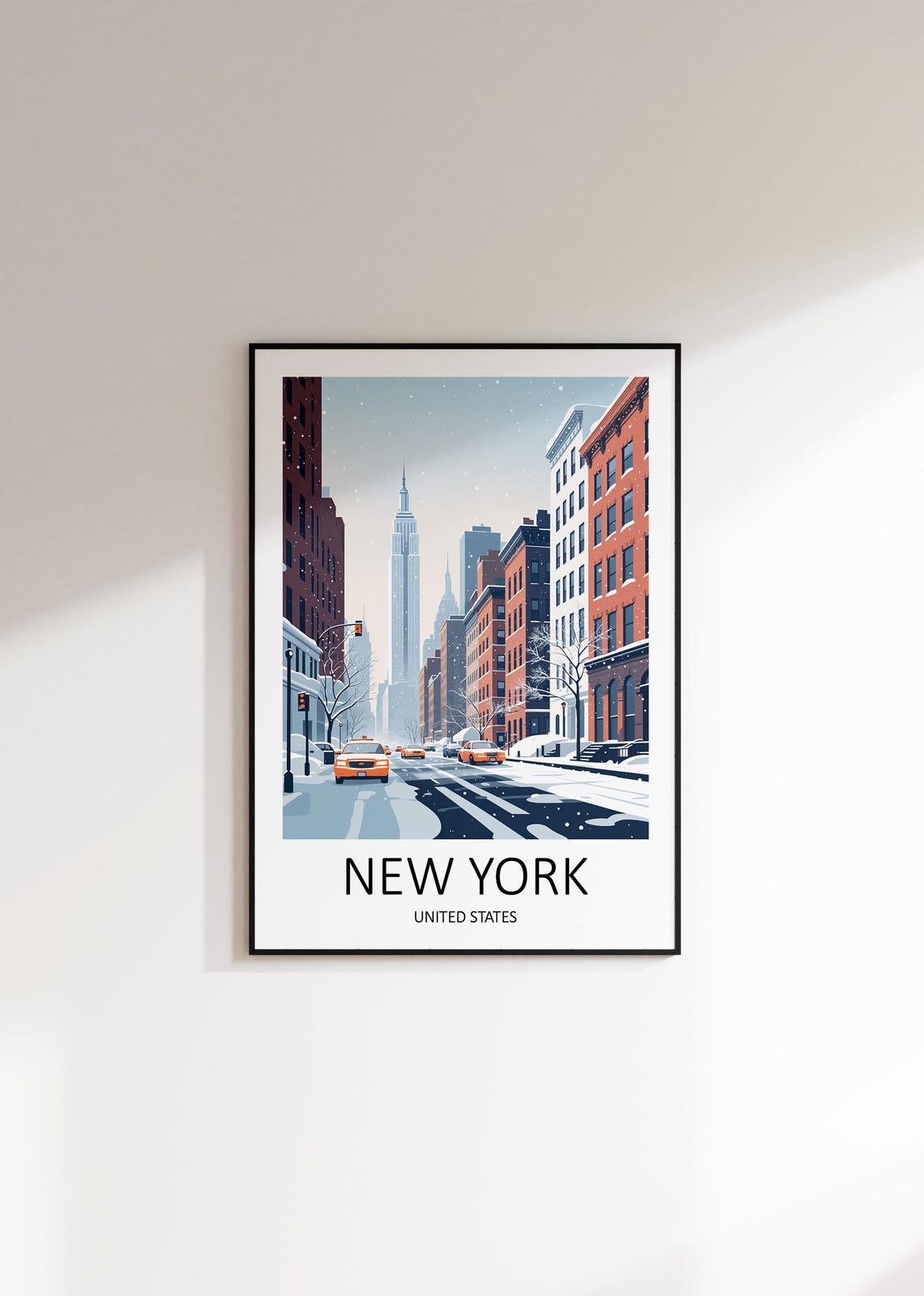 New York Print New York Gifts New York Poster New York City Travel Print New York Winter Empire State New York Taxi New York Wall Art - Image 3