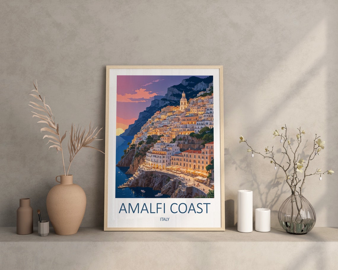 Amalfi Coast Print Amalfi Coast Poster Amalfi Print Italy Print Travel Gift Italian Prints Amalfi Travel Print Amalfi Coast Art Print - Image 4