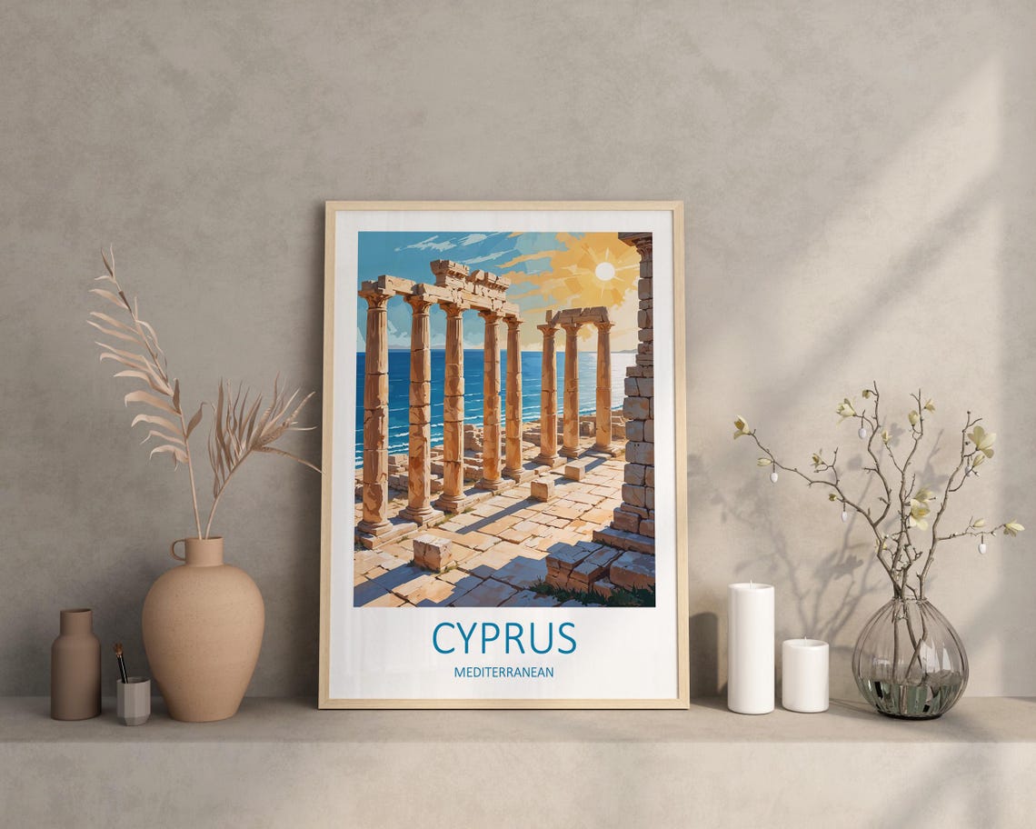 Cyprus Ancient Ruins Sunset Over the Mediterranean Sea Poster - Image 3