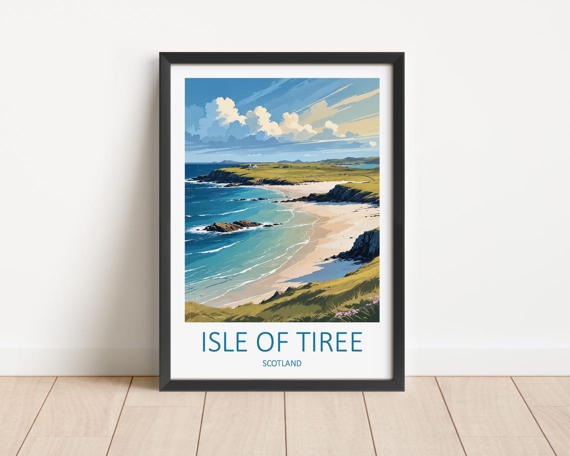 Isle Of Tiree Scotland Turquoise Coastline and Sandy Beach Poster