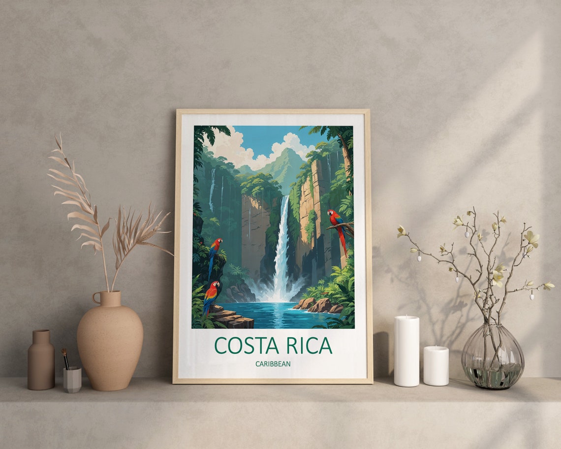 Costa Rica Print Caribbean Wall Art Caribbean Gifts Costa Rica Art Print Travel Gift Tropical Print Caribbean Travel Print Costa Rica - Image 4