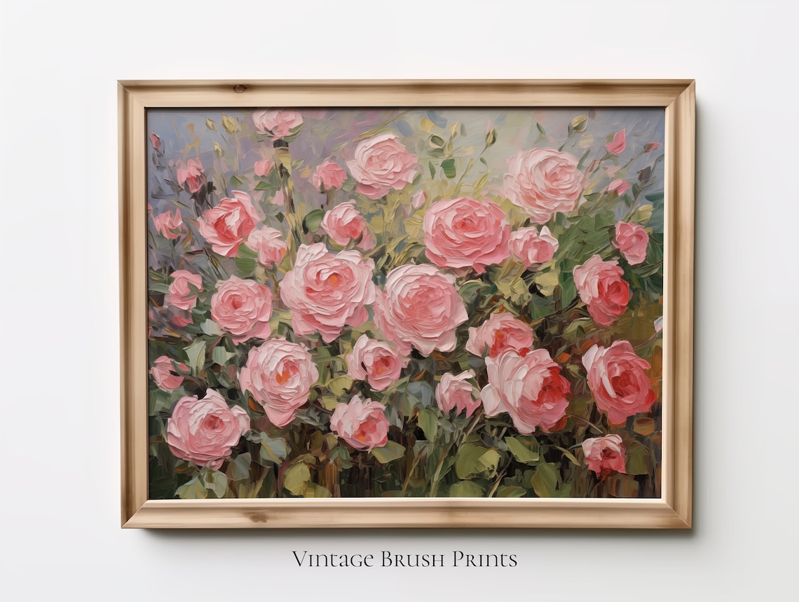 Rose Garden Vintage Spring Floral Art Print