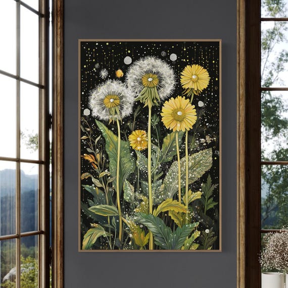 Vintage Dandelion - Modern Travel Poster