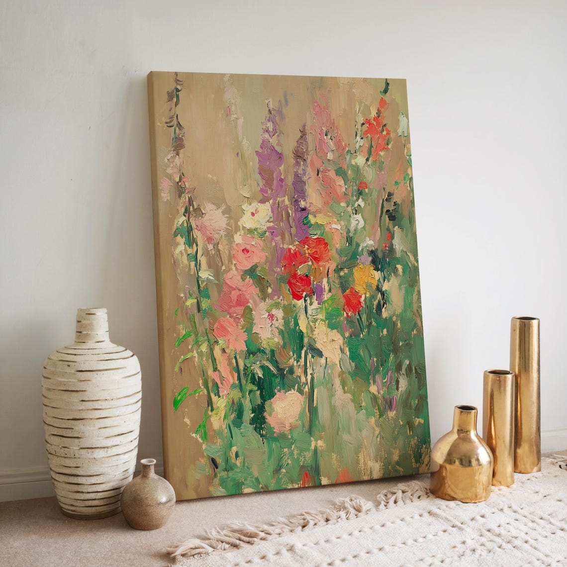Impressionist Summer Flower Garden in Full Bloom Artwork Poster - Image 4