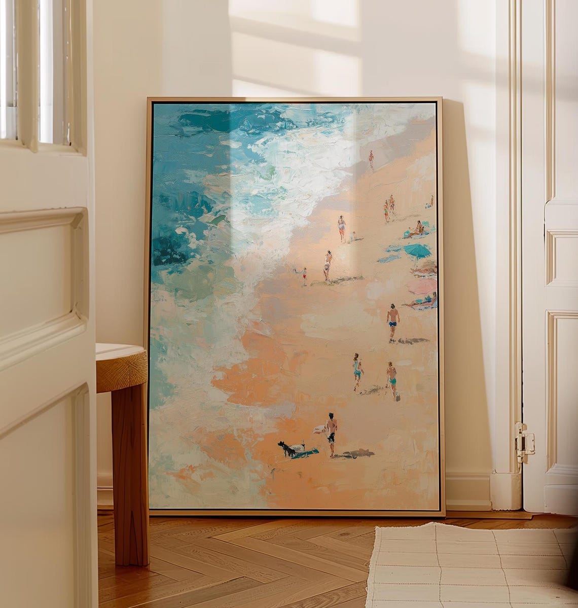 Vivid Aerial Turquoise Ocean Beach Scene Summer Day Art Poster - Image 5