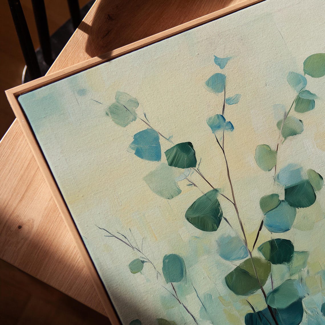 Green Eucalyptus Leaves Watercolor Style Botanical Branch Poster - Image 2