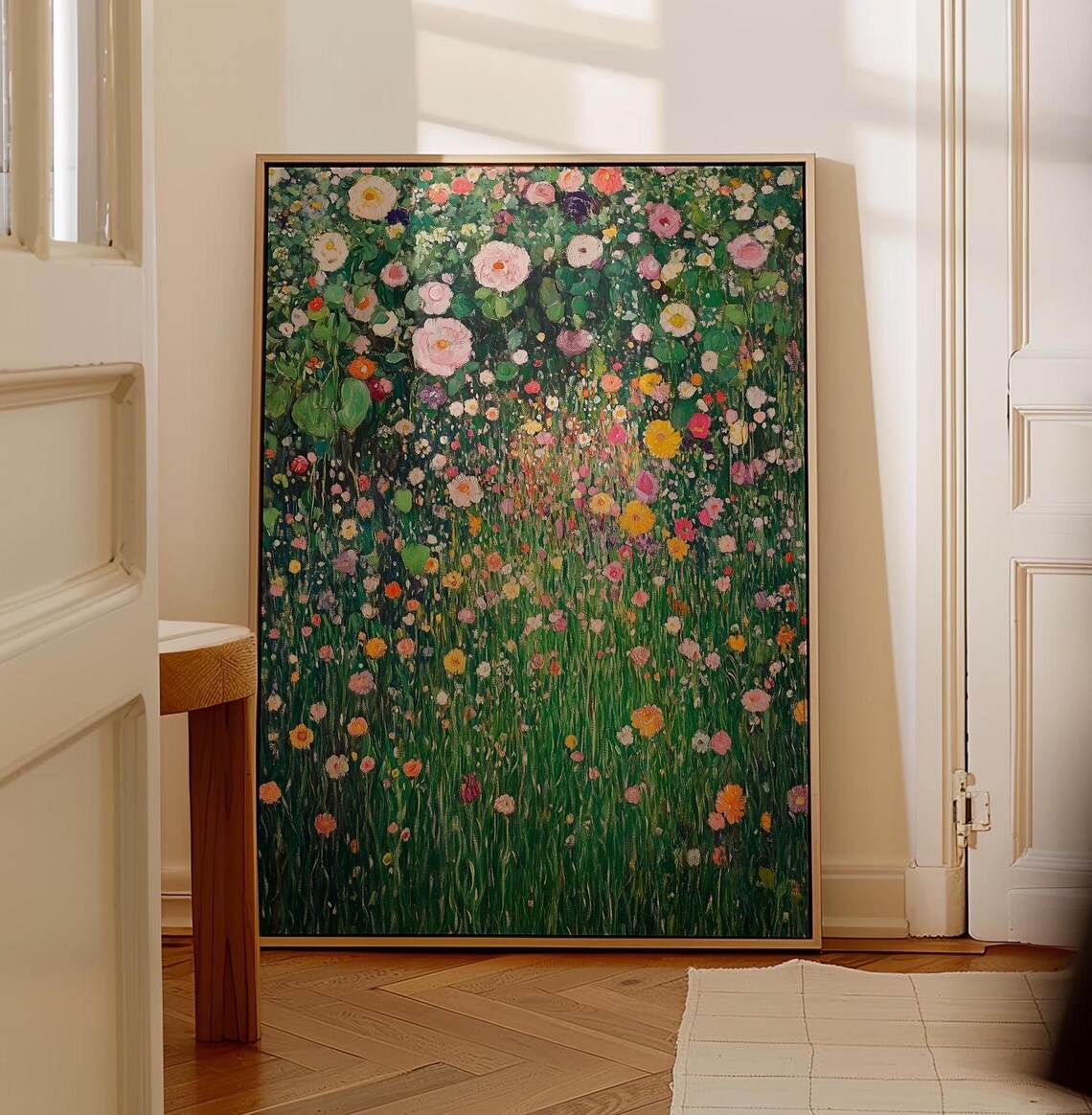 Dense Colorful Flower Meadow in a Klimt Inspired Style Poster - Image 5