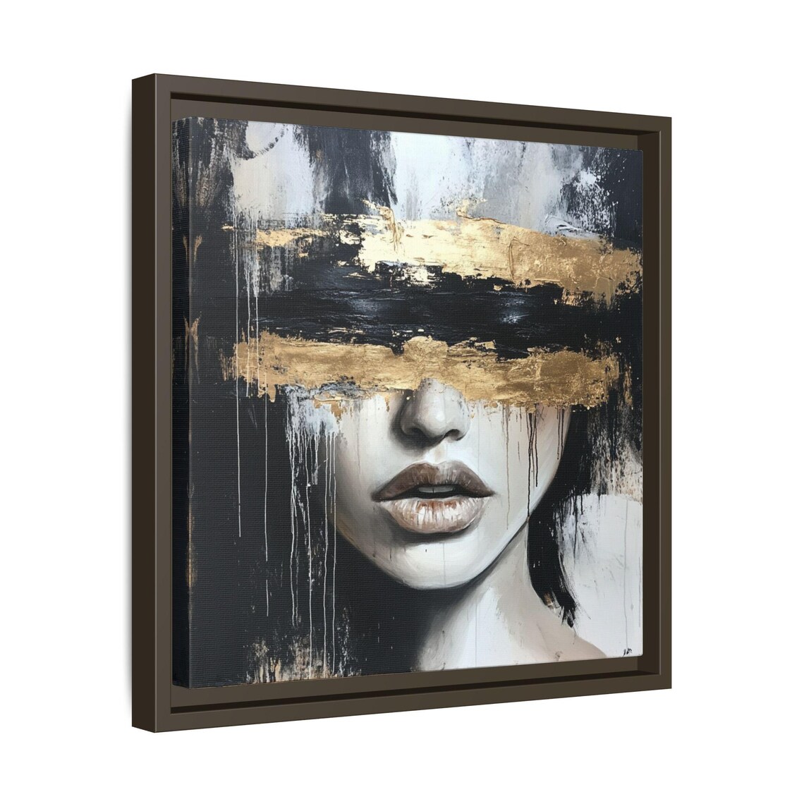 Modern Gold Metallic Looking Artwork, Statement Piece - Image 3