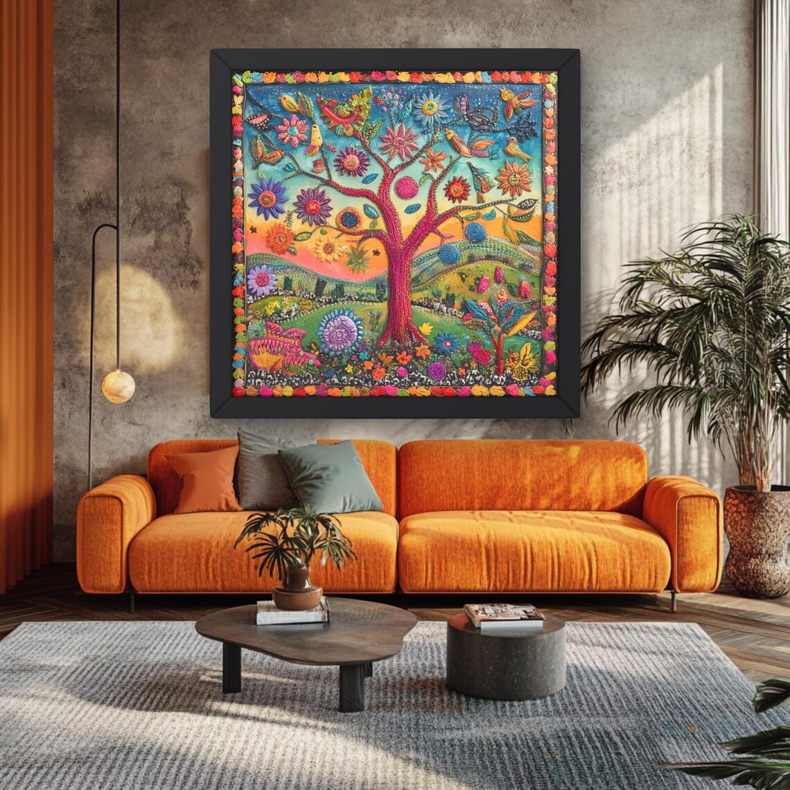 Mexican Folk Art Tree And Botanical Image