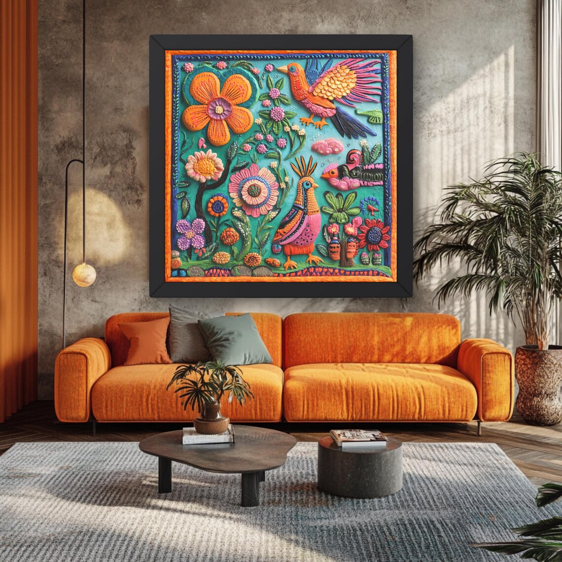 Mexican Folk Art Birds And Botanical Art Print