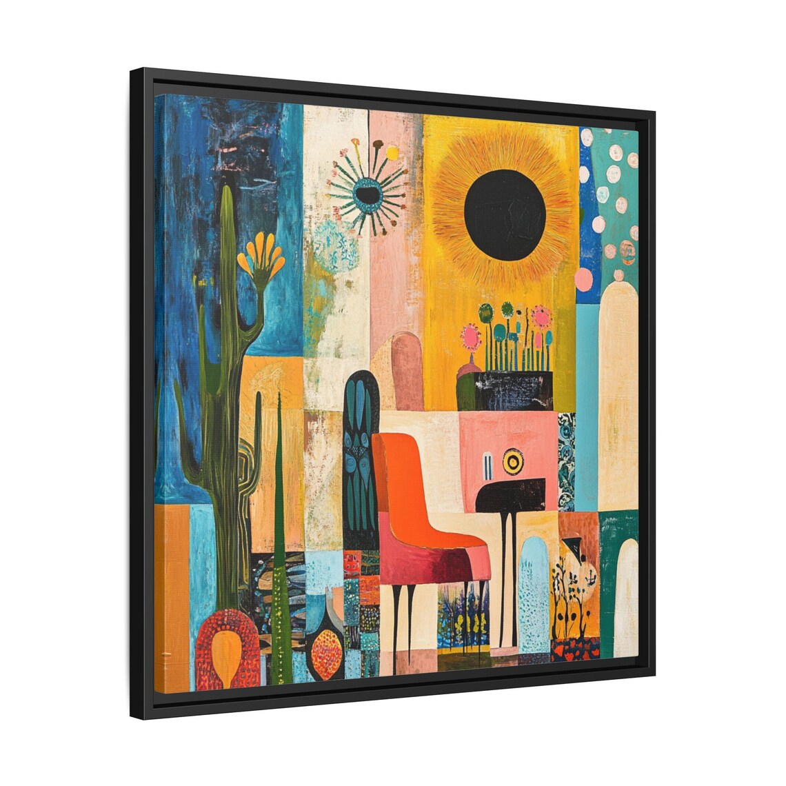 Mid Century Boho Abstract Painting, Gift for Art Lover - Image 2