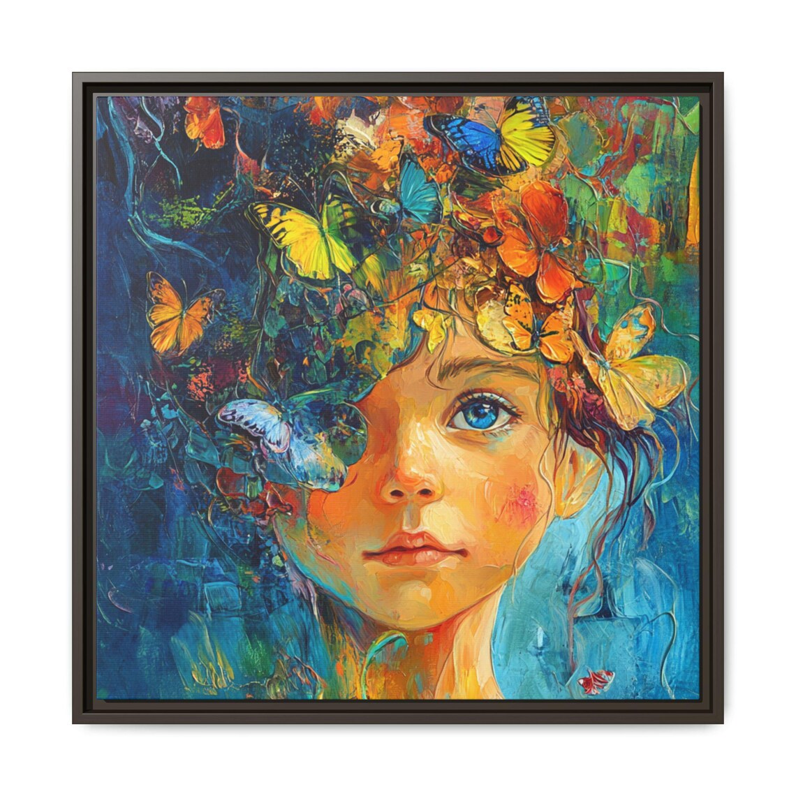 Bohemian Kids Whimsical Butterfly Art Print - Image 2
