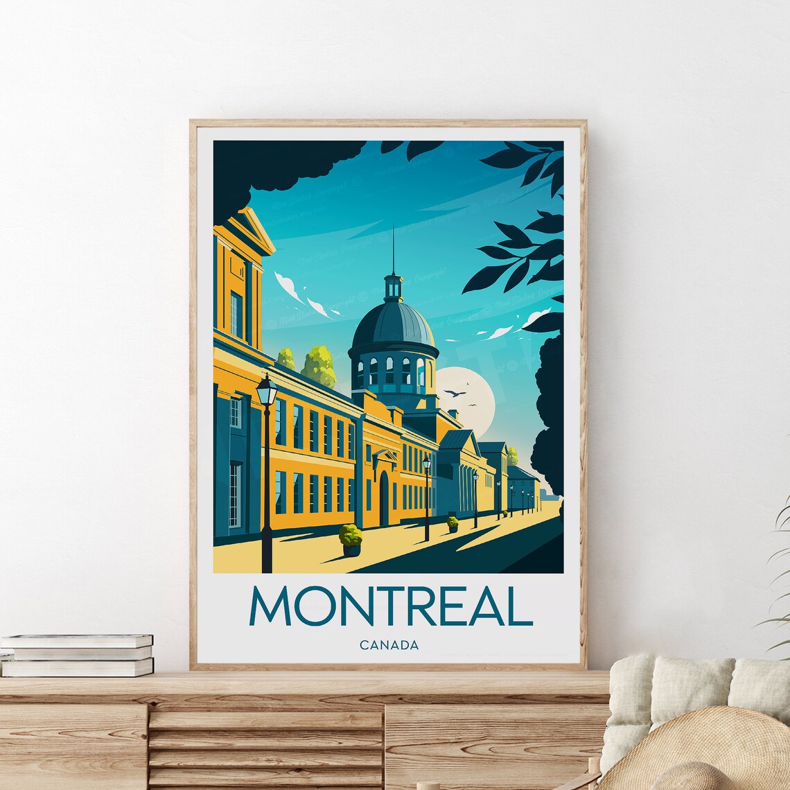 Montreal Old Town Bonsecours Market Domed Hall Travel Poster - Image 2