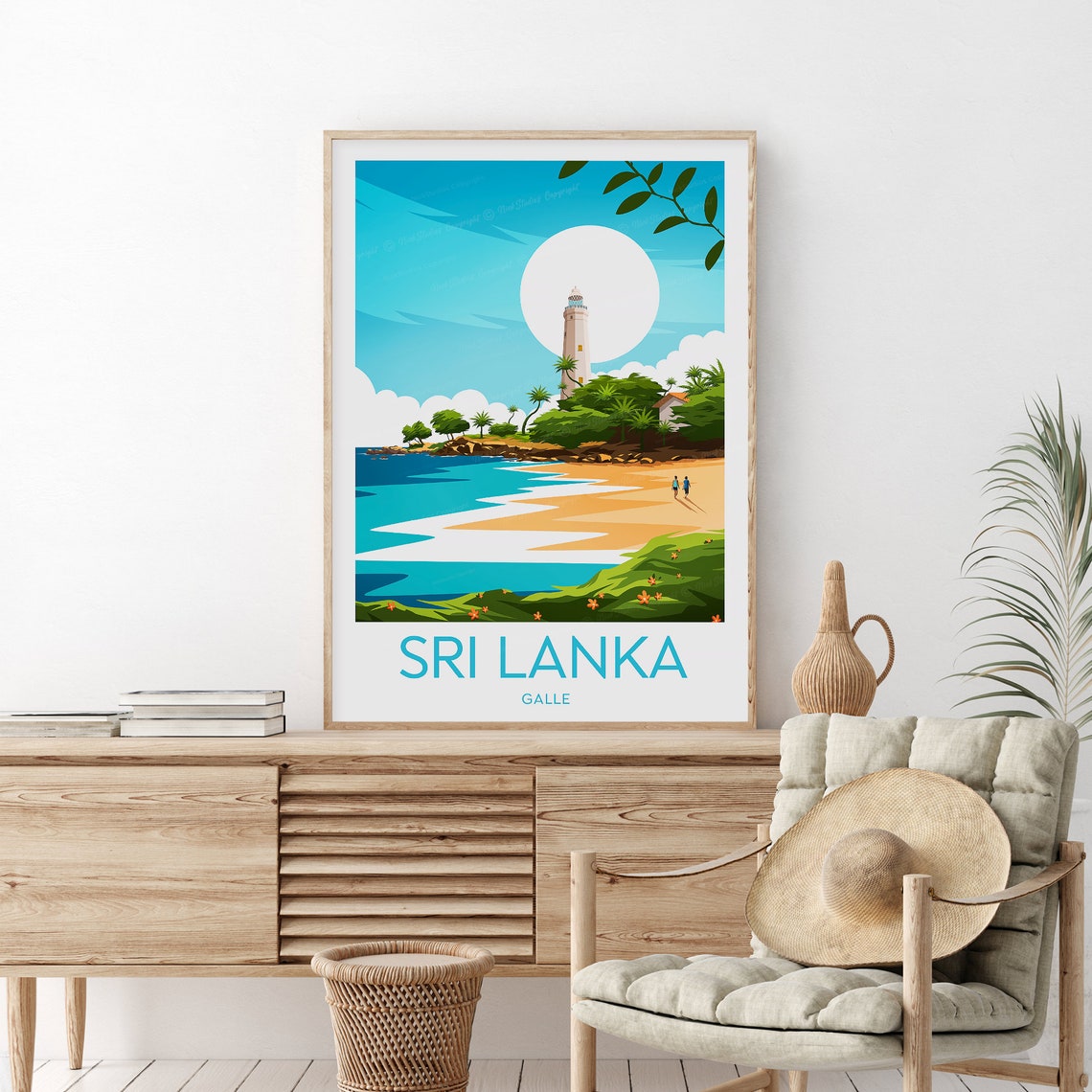 Sri Lanka Galle Lighthouse on the Fort Beach Coastline Poster - Image 2
