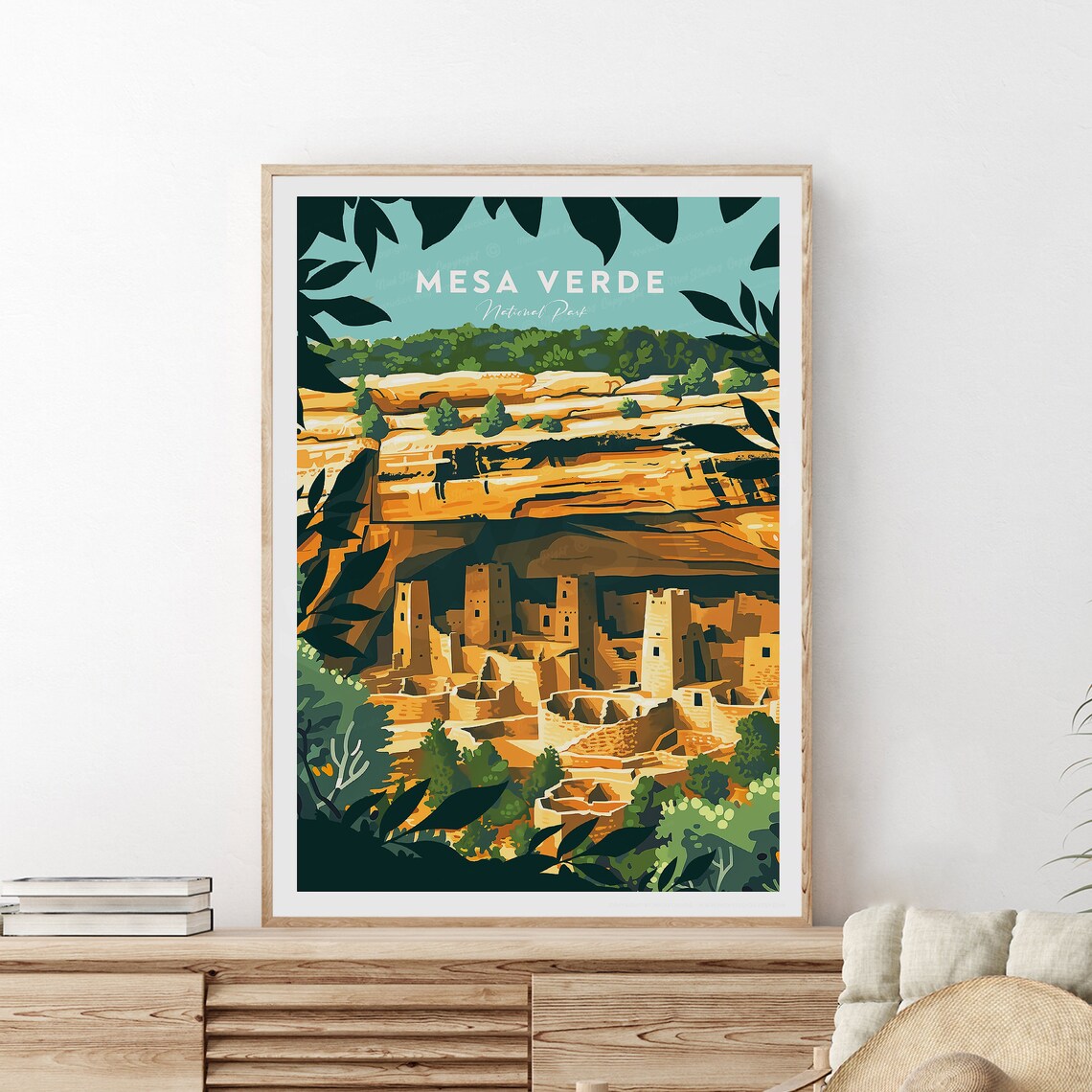 Mesa Verde National Park Cliff Dwellings Canyon Travel Poster