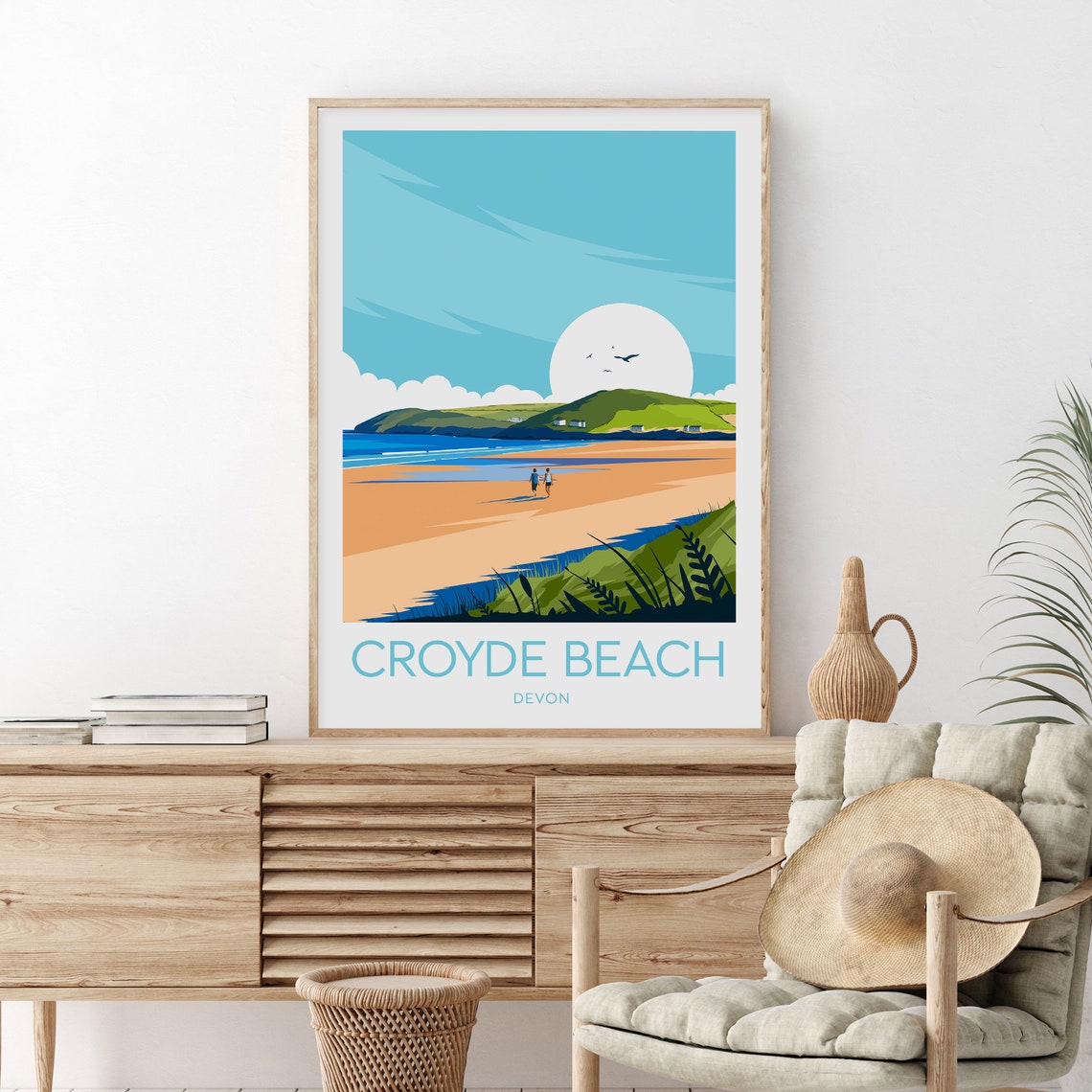 Croyde Beach Devon Wide Sands Headland Walk Sunny Travel Poster - Image 2