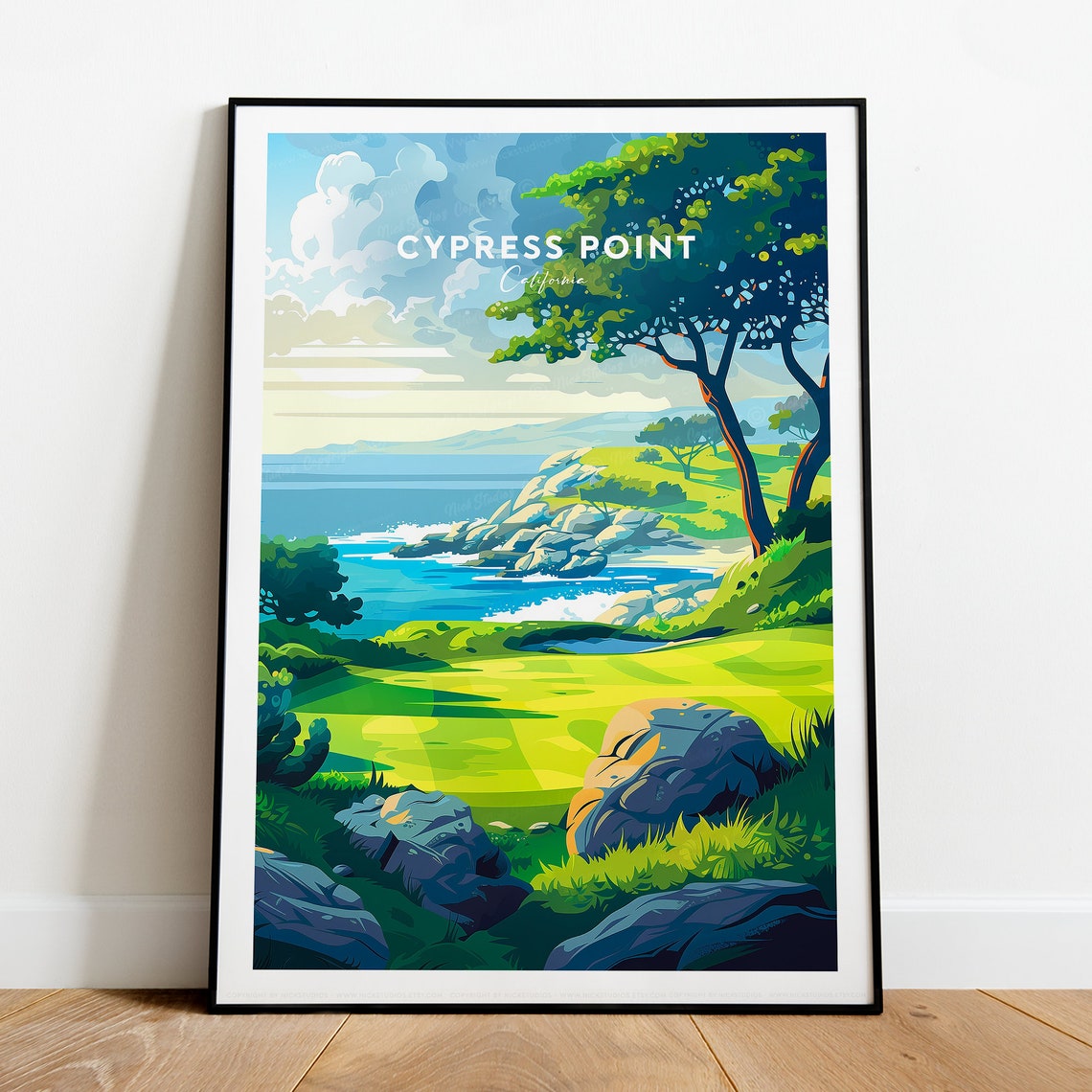 Cypress Point California Golf Fairway Above Rocky Coast Poster - Image 2