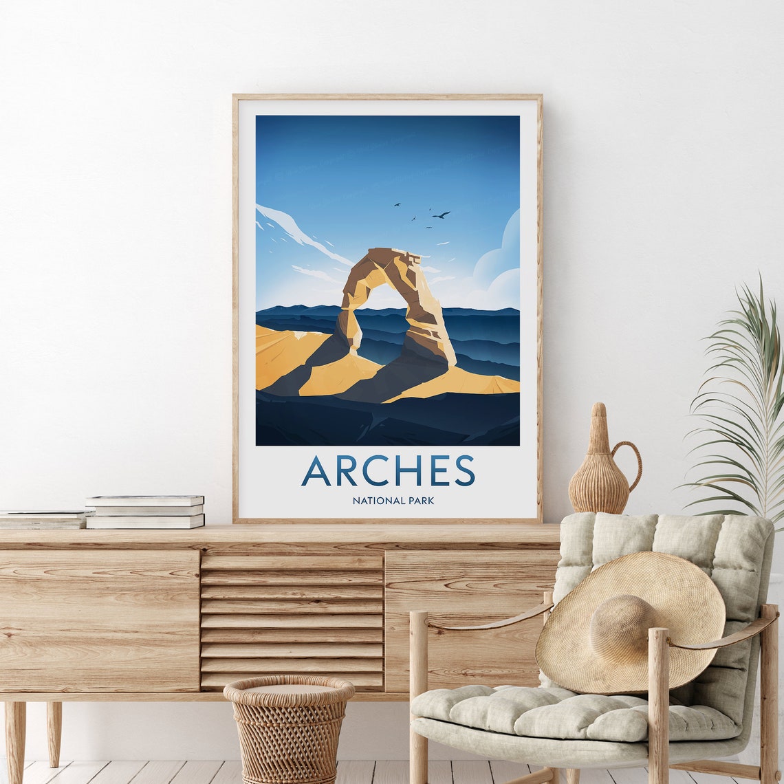 Arches National Park Sandstone Arch Desert Landscape Travel Poster