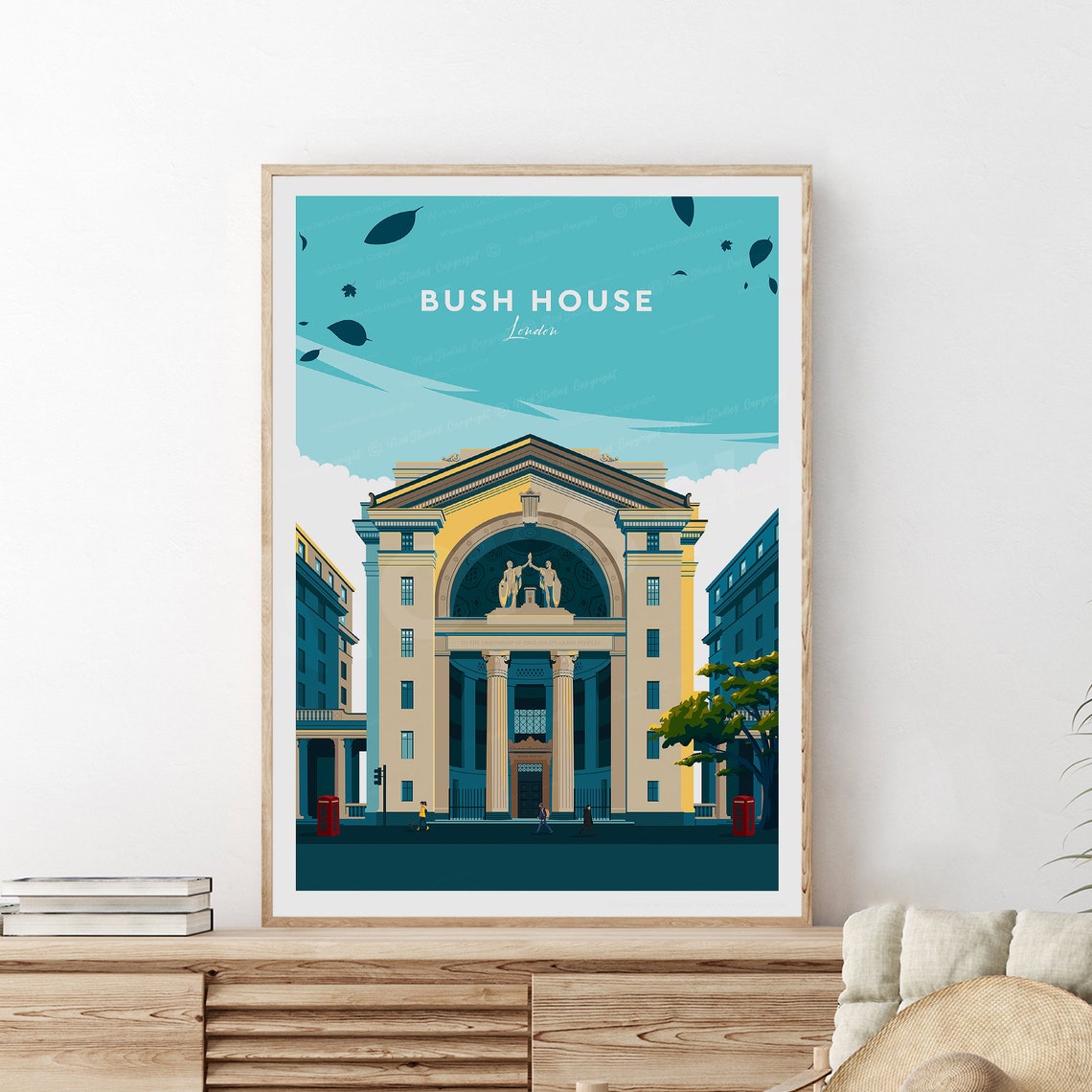 Bush House London Neoclassical Landmark Sky Architecture Art Poster