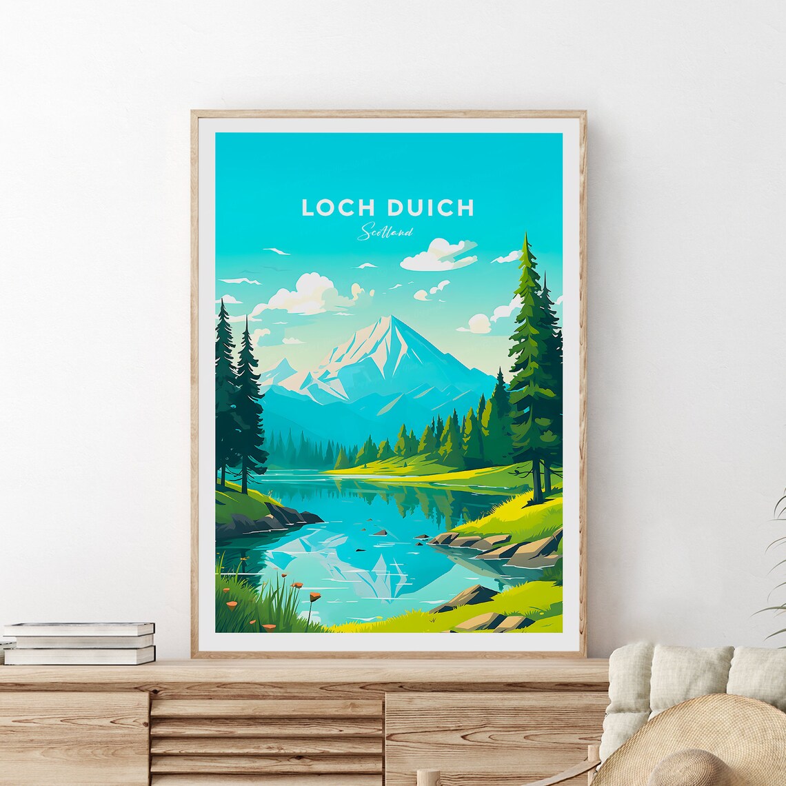 Loch Duich Scotland Highland Loch Mountain Lake Travel Poster - Image 2