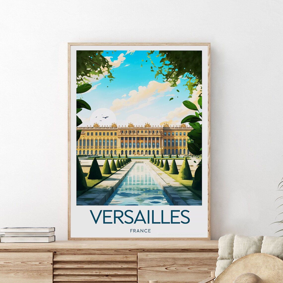 Versailles France Palace Gardens Fountain Grand View Travel Poster