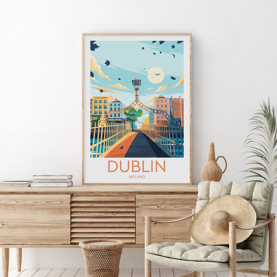 Dublin Ha Penny Bridge at the River Liffey in Ireland Poster - Image 2