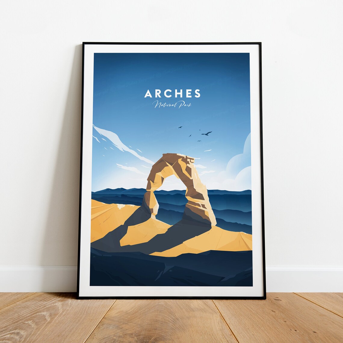 Arches National Park Delicate Arch Utah Desert Retro Travel Poster