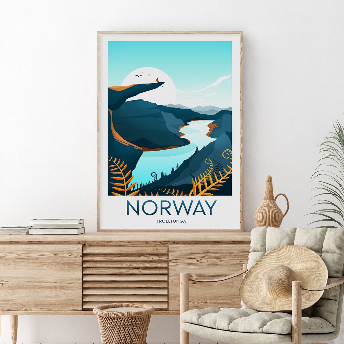 Norway Trolltunga Rock Overhang Fjord Adventure Travel Poster - Image 2