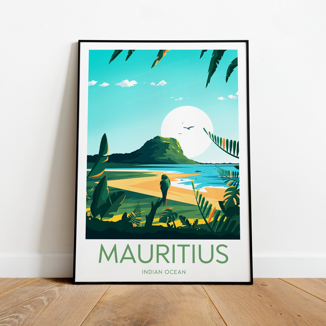 Mauritius Indian Ocean Daytime Island Beach Lagoon Travel Poster - Image 2