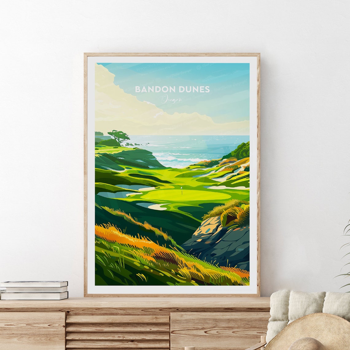 Bandon Dunes Oregon Coastal Golf Links Pacific Ocean View Poster - Image 2