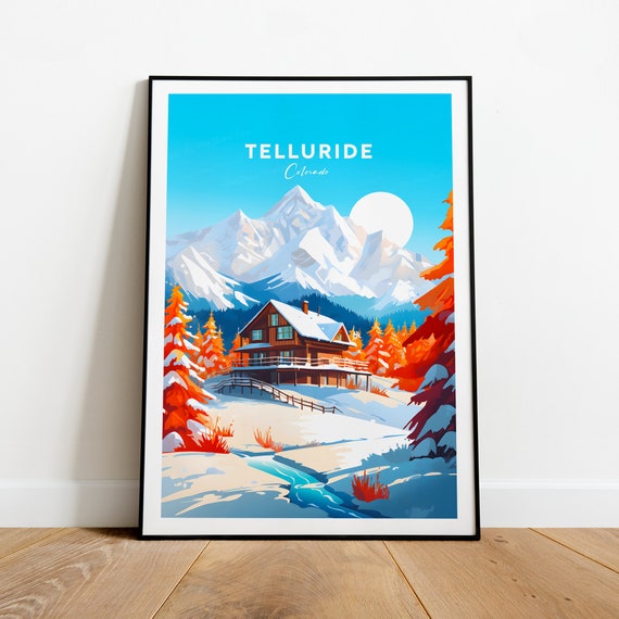 Telluride Traditional Ski Print Colorado Telluride Poster Wedding Gift Birthday