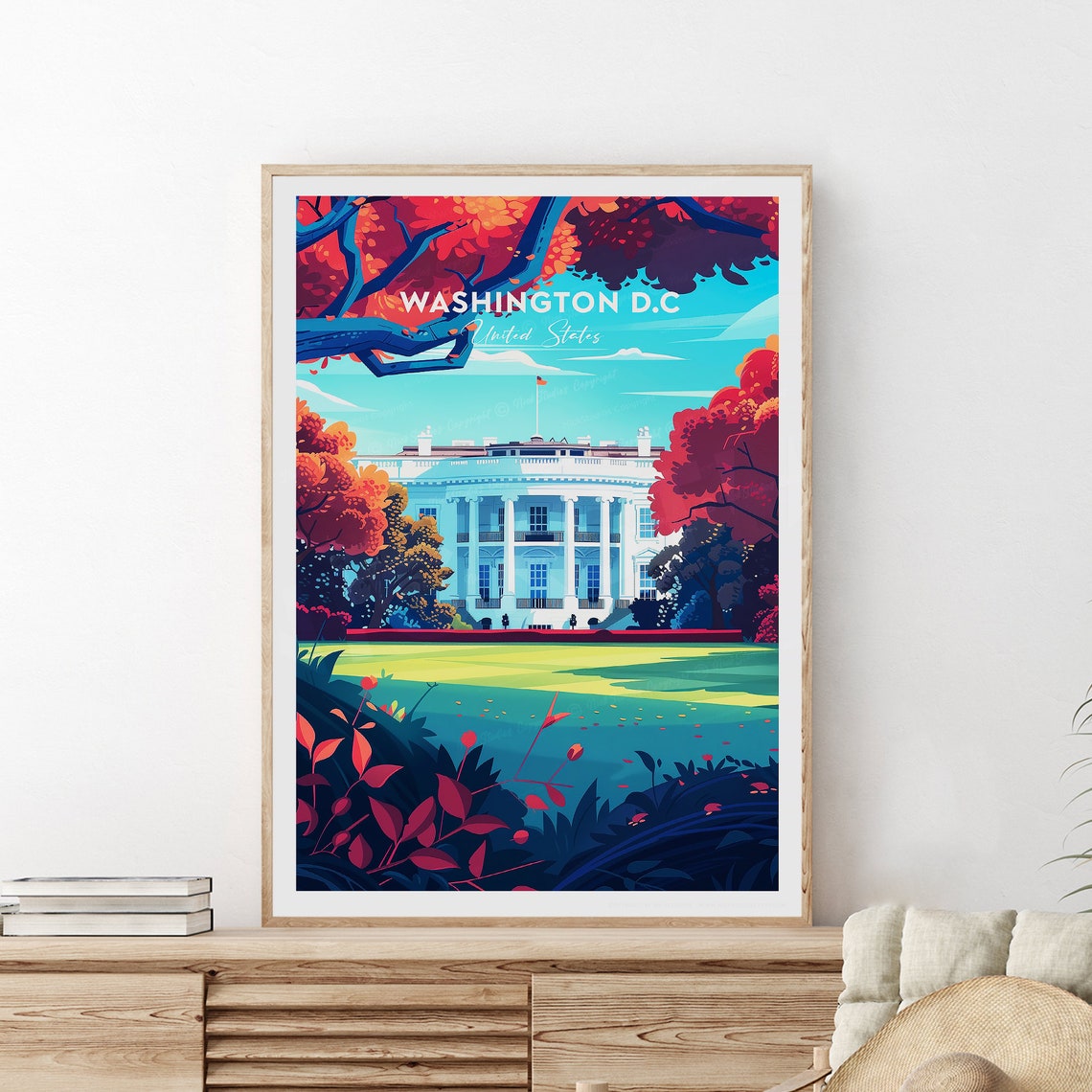 Washington DC United States White House Autumn Garden Poster