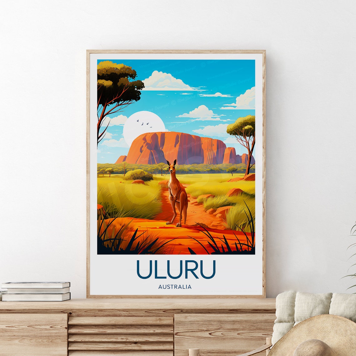 Uluru Ayers Rock Kangaroo Red Desert Australia Outback Poster - Image 2