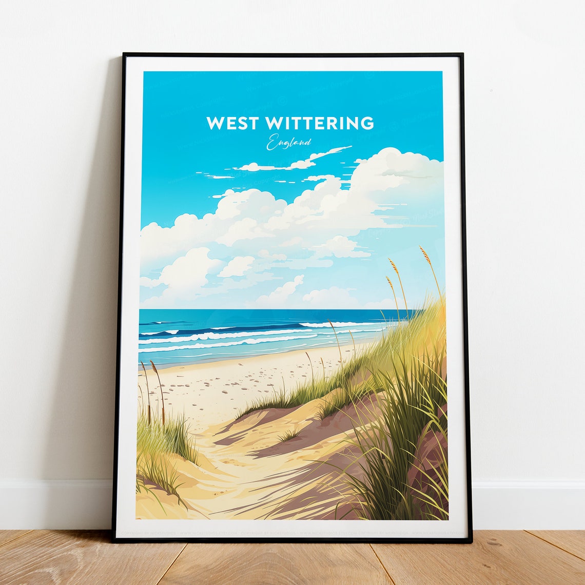 Sunny West Wittering England Beach Dunes Coastal View Poster - Image 2