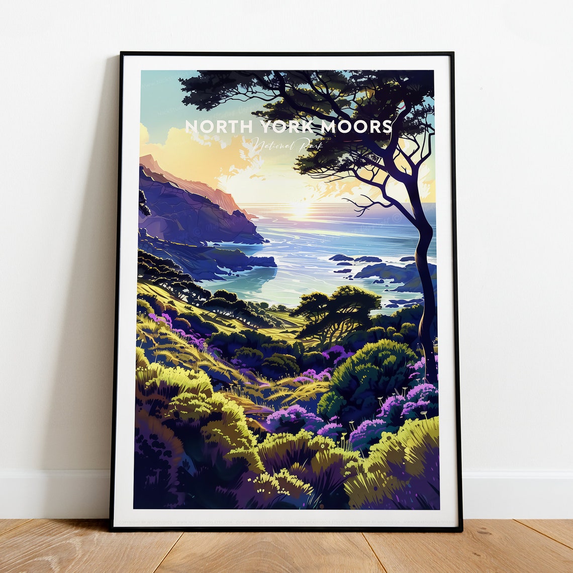 North York Moors National Park Coastal Sunrise Heather Poster - Image 2