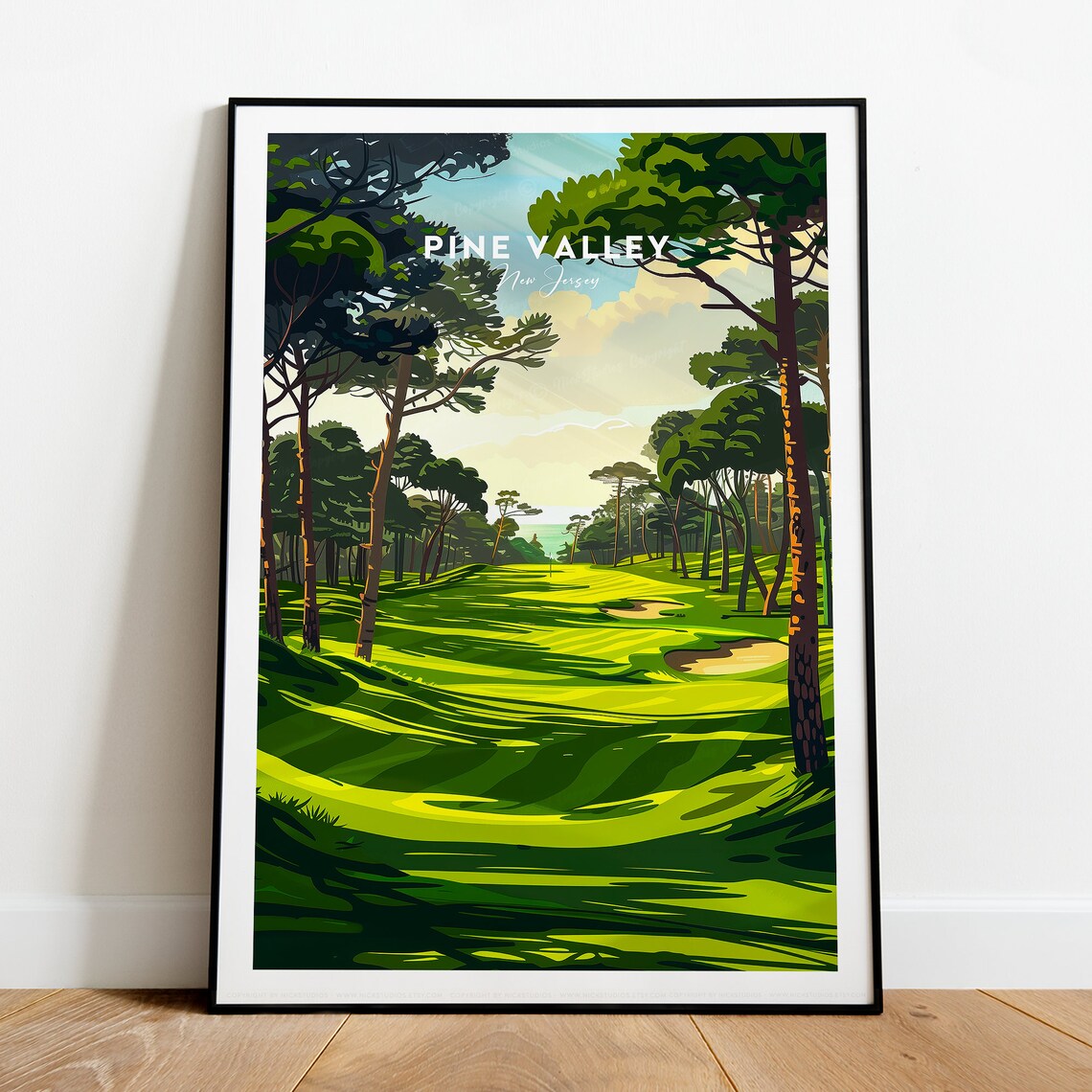 Pine Valley Traditional Golf Print New Jersey Pine Valley Golf Poster Pine Valley Golf Course Art Wedding Gift - Image 2