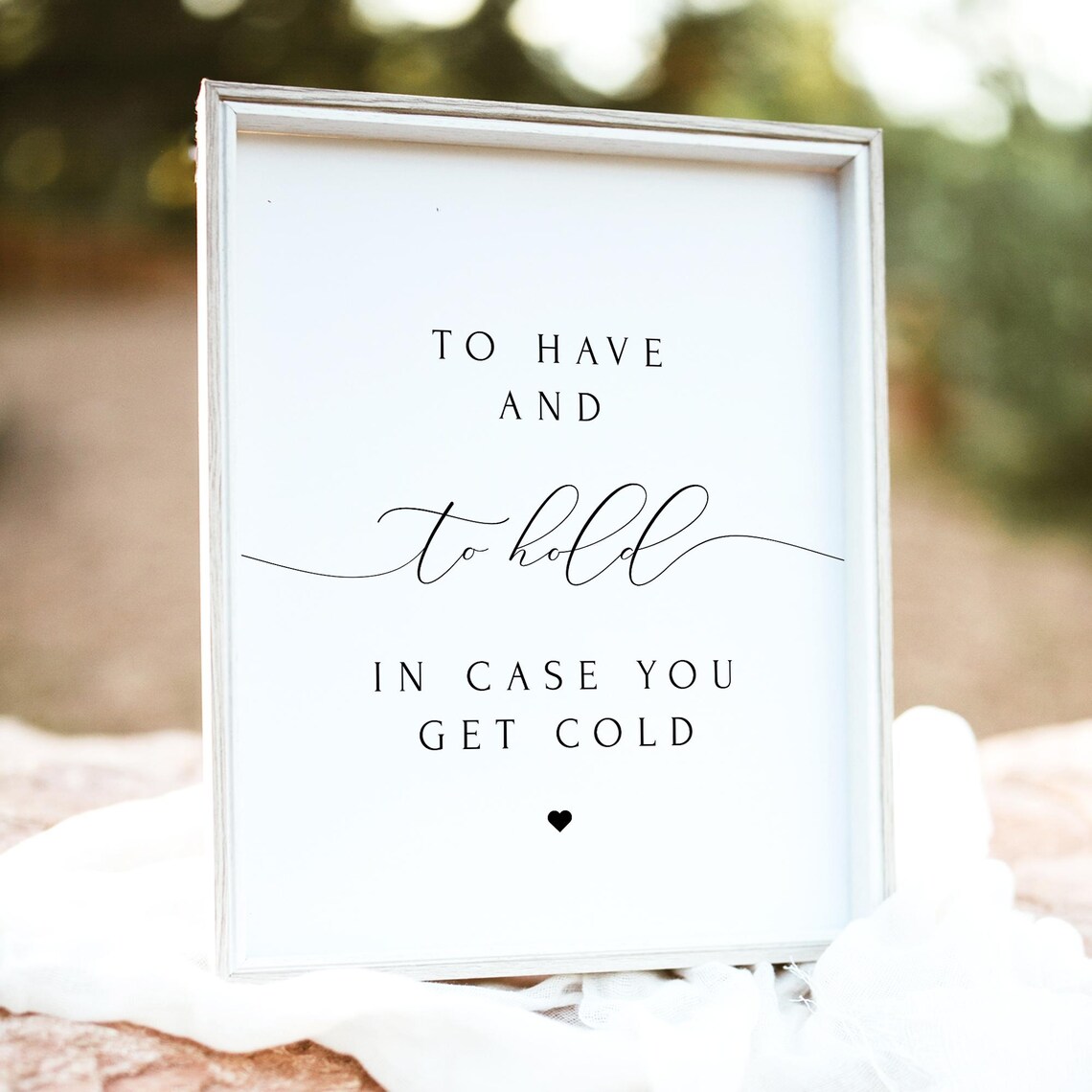 To Have and To Hold Wedding Blanket Sign Minimalist Printable Poster