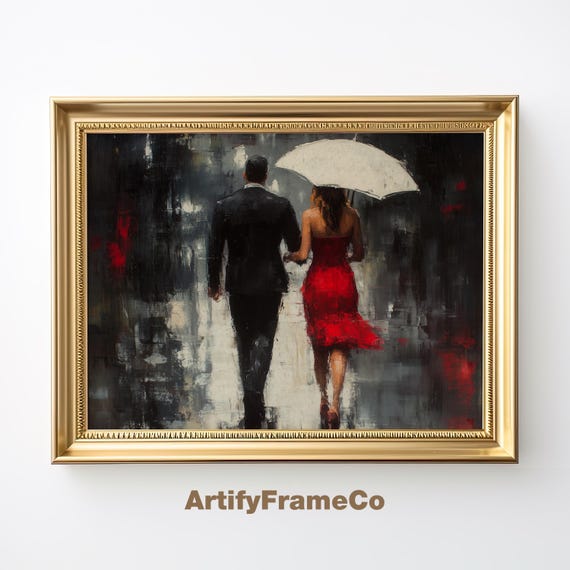 Valentines Day Print Retro Valentines Day Painting Romantic Cute Valentines Day Wall Art Print Wh0040