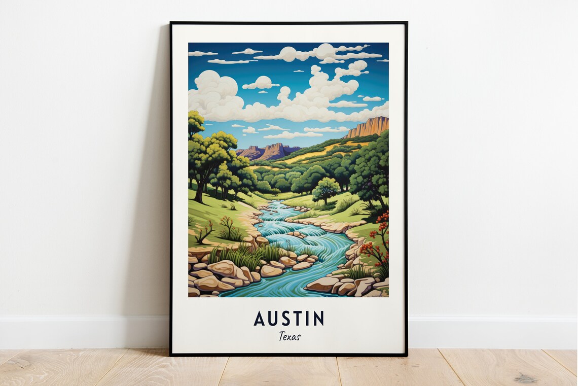 Austin Travel Poster, Texas City Wall Art Print