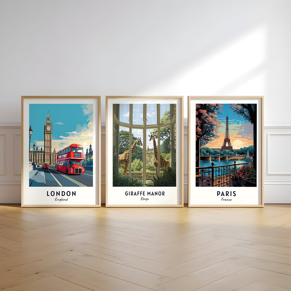 Giraffe Manor Kenya Travel Poster, City Print - Image 2
