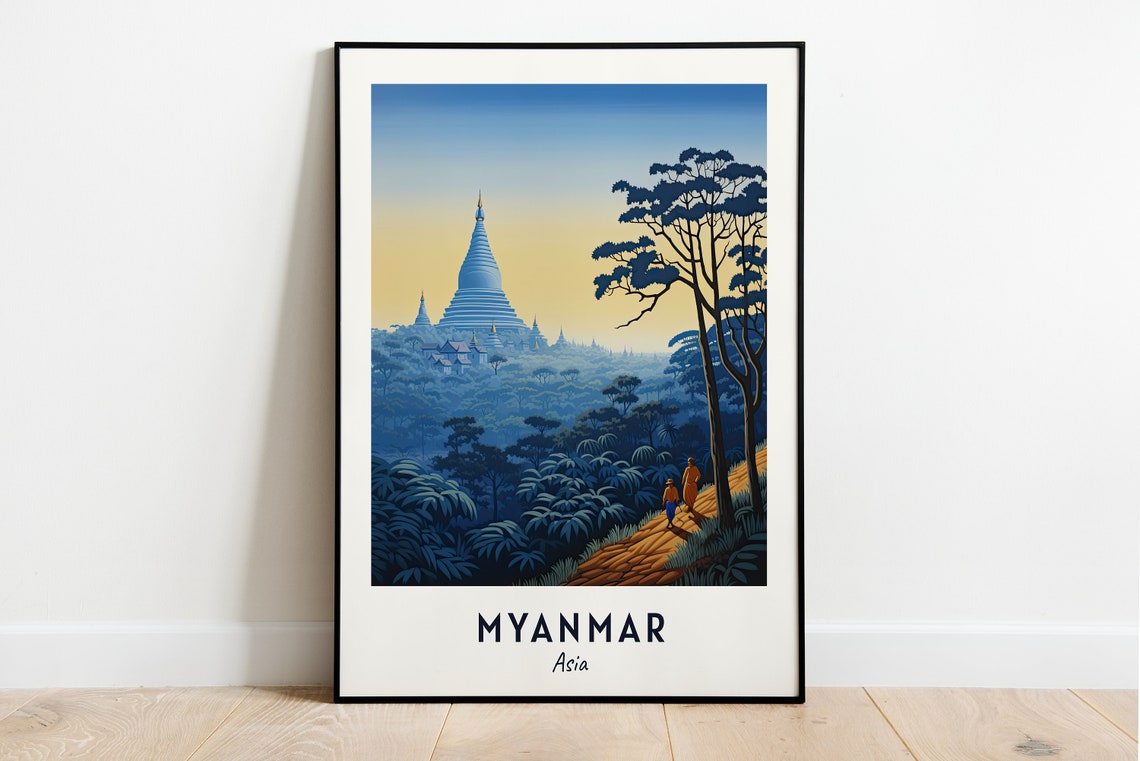 Myanmar Asia Travel Print Wall Art Myanmar Asia City Print Myanmar Asia Travel Gift Myanmar Asia Poster Wall Art