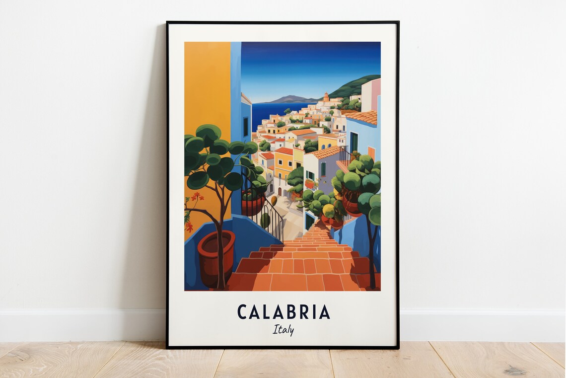 Calabria Italy Travel Poster, City Travel Print