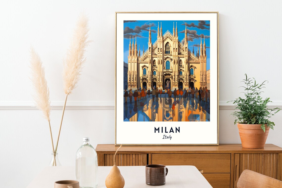 Milan Italy Travel Poster, City Wall Art - Image 2