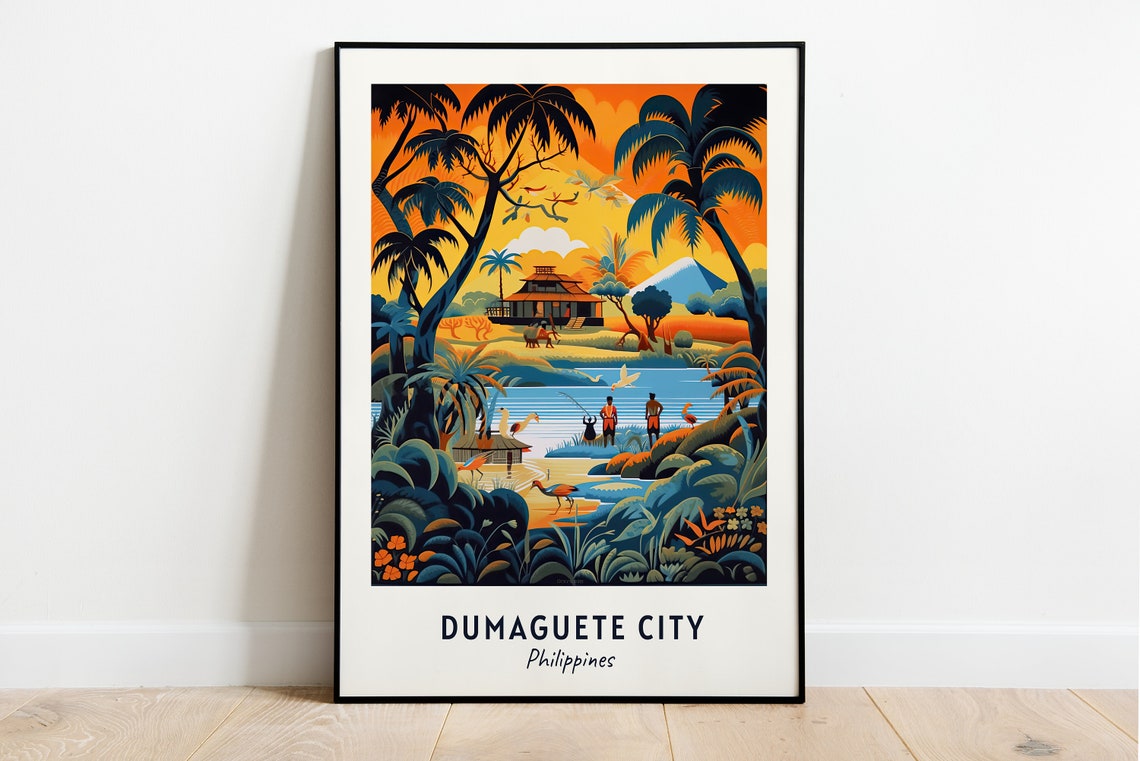 Apo Island Travel Print Wall Art Dumaguete City Philippines City Print Apo Island Travel Gift Apo Island Poster