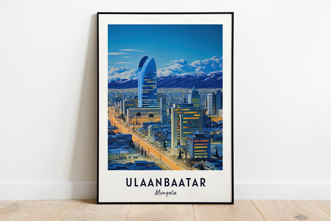Ulaanbaatar Vintage Travel Poster, Mongolia Art Print - Image 3