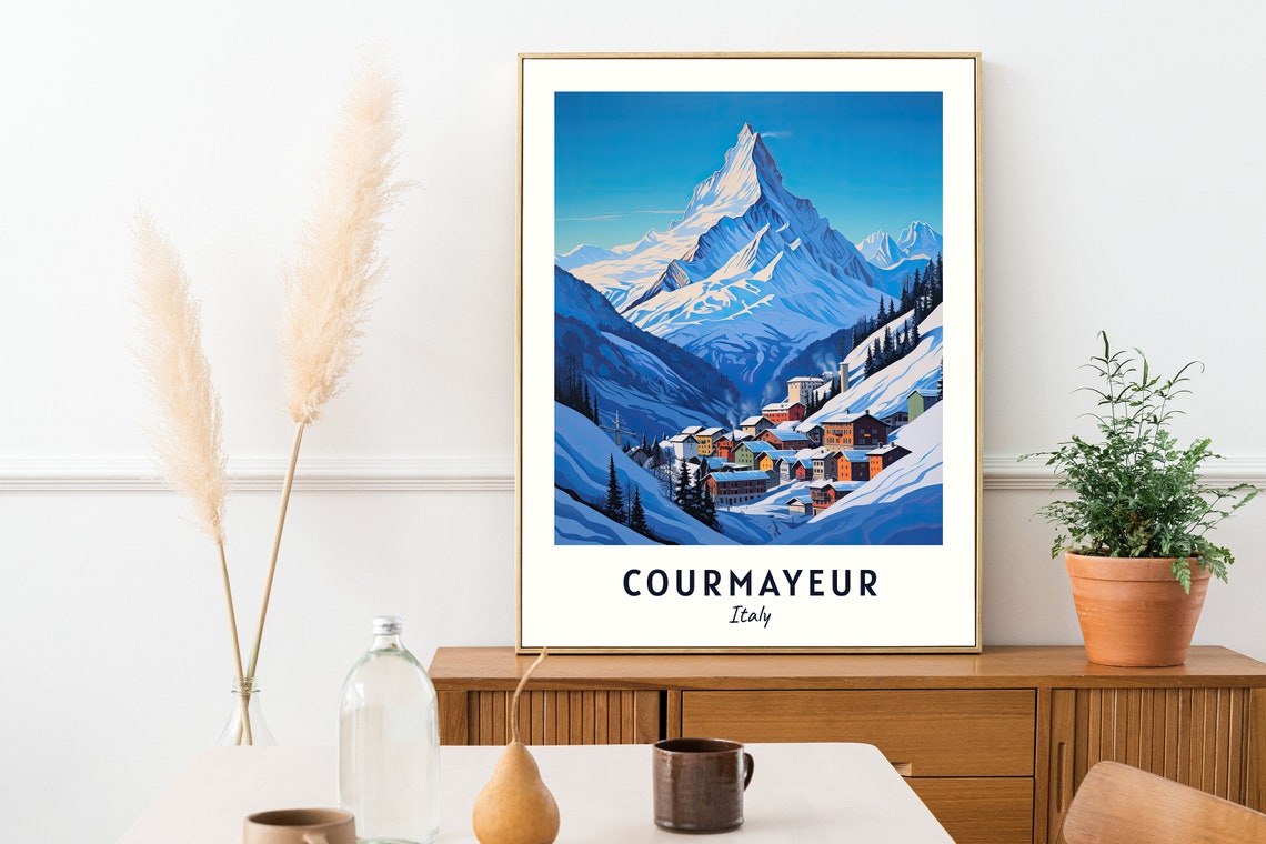Courmayeur Italy Travel Print Wall Art Courmayeur Italy City Print Courmayeur Italy Travel Gift Courmayeur Italy Poster Travel Gift - Image 2
