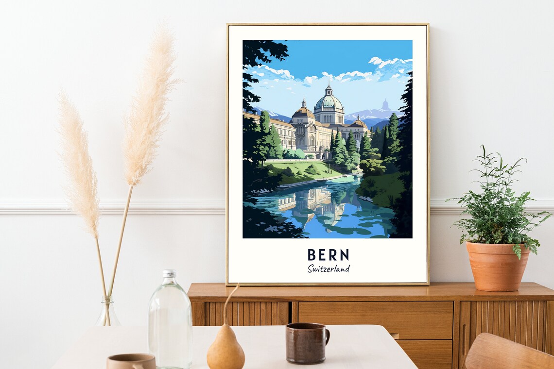 Bern Travel Poster, Switzerland City Print - Image 2
