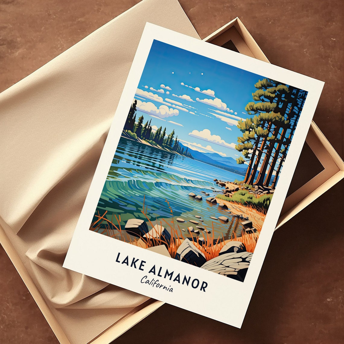 Lake Almanor Travel Print Wall Art Lake Almanor California City Print Lake Almanor Travel Gift Lake Almanor City Poster Travel Gift - Image 3